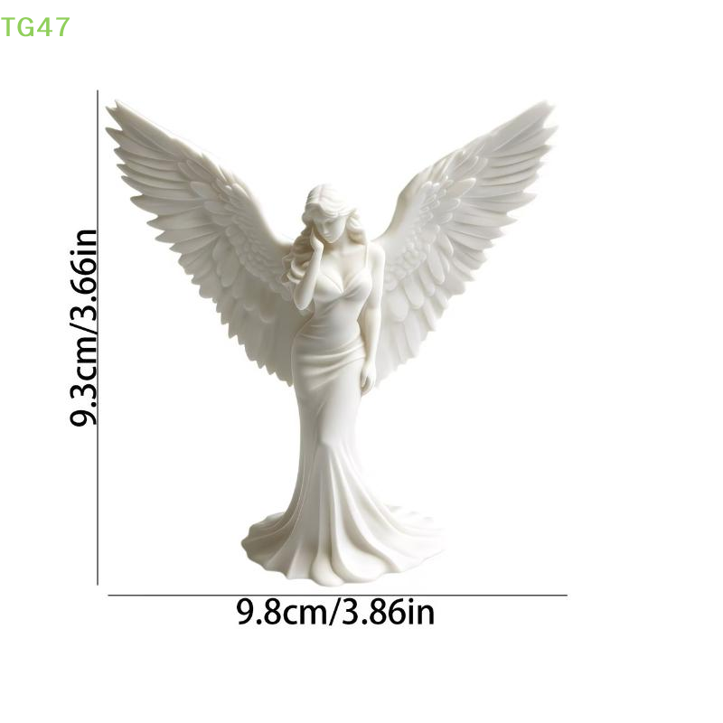 3D Printing Apps - 【LS】【LS】3Dプリントされた祈りの天使像、守護天使の置物、白と金の宗教彫刻、家の祭壇の装飾に