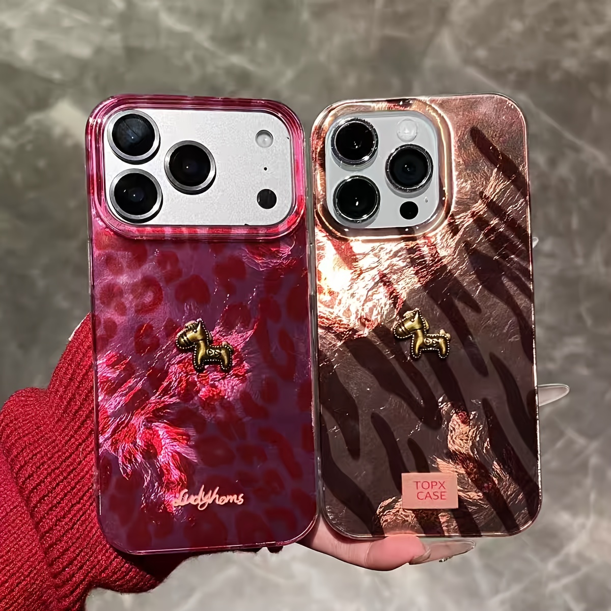 3D Printing Case - 高度なレオパードプリントと3DポニーのデザインのiPhone 16 17 15 14 13