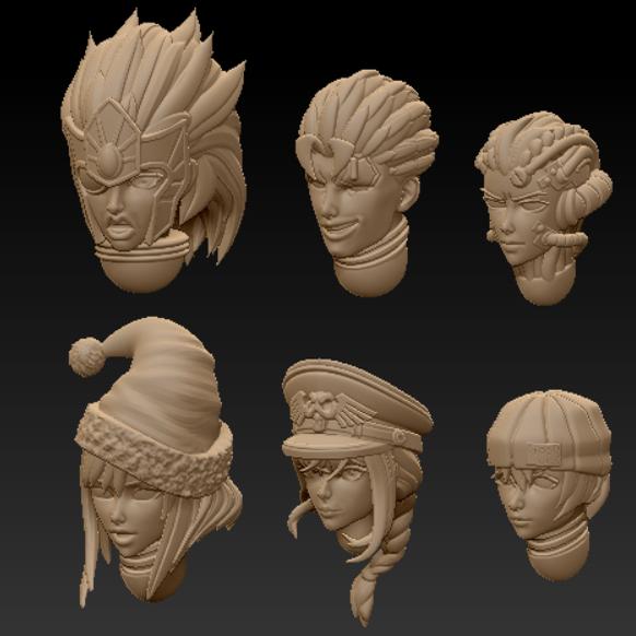 3D Printing Apps - ミニウォーハンマーヘッドスカルプトアップグレードパーツ3Dプリントコレクタブルプレーヤーセット樹脂素材コレクタブルアクションフィギュアおもちゃ