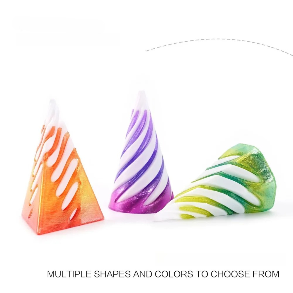 3D Printing Apps - 3D プリントヘリックススクリュー回転おもちゃストレス軽減ツールピラミッドパススルー彫刻スパイラルコーン装飾品家の装飾