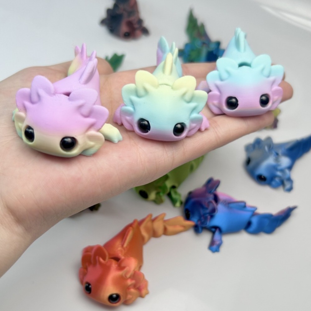3D Printing And Additive Manufacturing - 3D プリントサラマンダーフィギュアおもちゃマルチジョイント可動シミュレーション目ホームアクセサリー子供ギフトリビングルームの装飾
