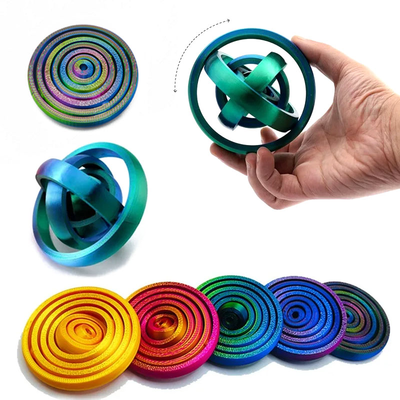 3D Printing Toys - 3D プリント回転ボールおもちゃ O 型ユニバーサル指先ジャイロスコープ重力回転不安解消減圧クールおもちゃ
