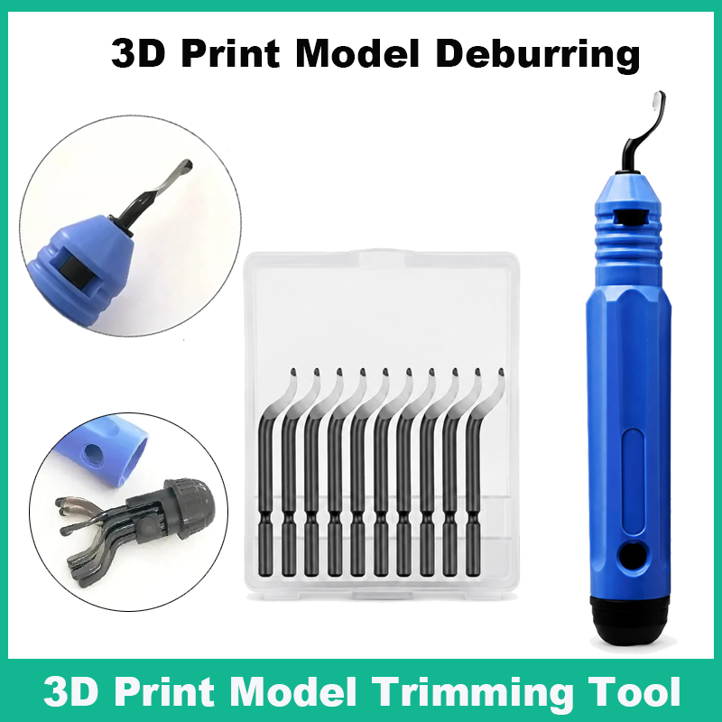 3D Printing Nerd - 3Dプリントバリ取りツールキット、11枚のHSSブレード、人間工学に基づいたハンドル、レジン、プラスチック、金属、PVC、銅管のエッジトリミングカッター