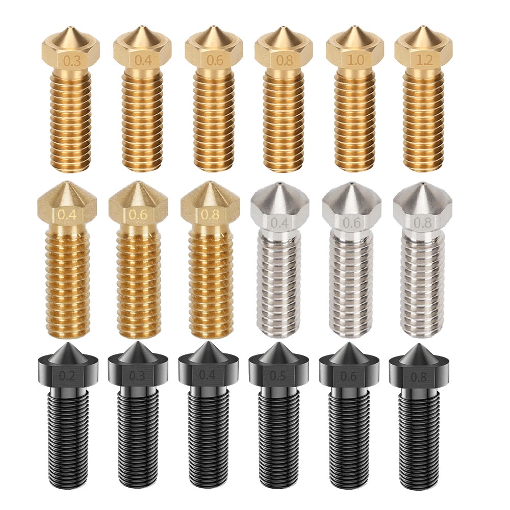 3D Printer Nozzle Brass - 銅メッキ3Dプリンターノズル,v6ホットエンドm6 m6, 2個