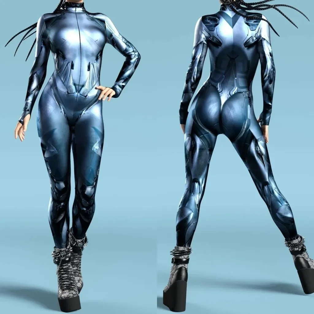 3D Printing Nerd - ユニセックス サイバーパンク 3D デジタルプリント ハロウィンパーティー ロールプレイ衣装