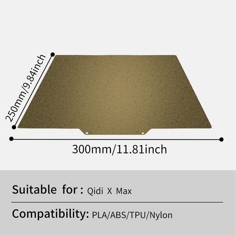 Pei Sheet - QIDI X-Plus/X-Max 3Dプリンター用PEIフレキシブルビルドプレート 両面テクスチャード/スムースPEIスプリングスチールシート 300x250/270x200mm