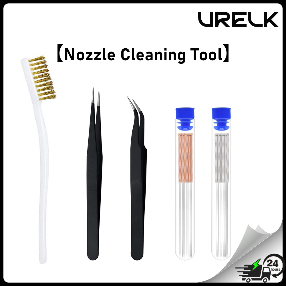 3D Printer Nozzle Brass - ノズルクリーニングニードルツールキット 0.2-1.0mm 帯電防止ピンセット 真鍮ブラシ ノズル詰まり除去ツール FDM