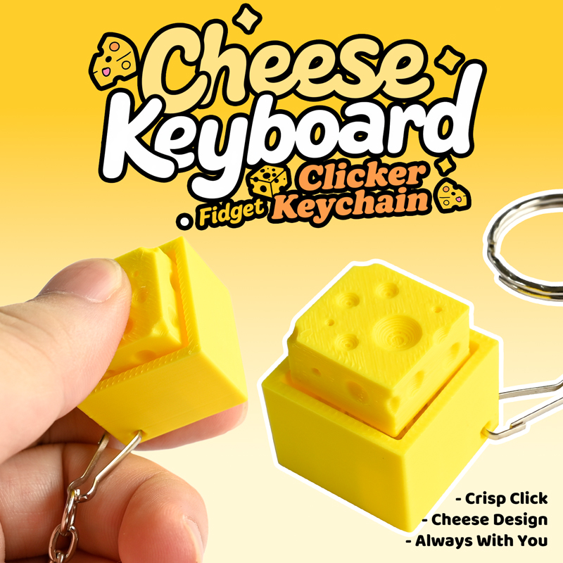 3D プリントチーズキーフィジェットクリッカーキーホルダーミ - 3D Printing Toys のレビューと価格