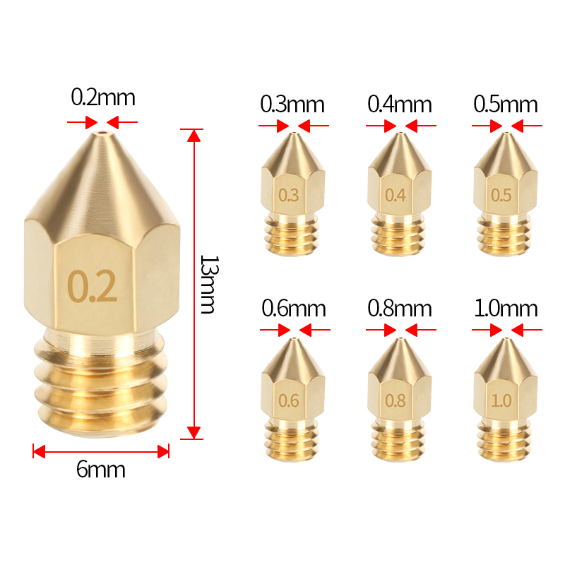MK8 真鍮ノズル 0.2/0.3/0.35/0.4/0.5 - 3D Printer Nozzle Brass のレビューと価格