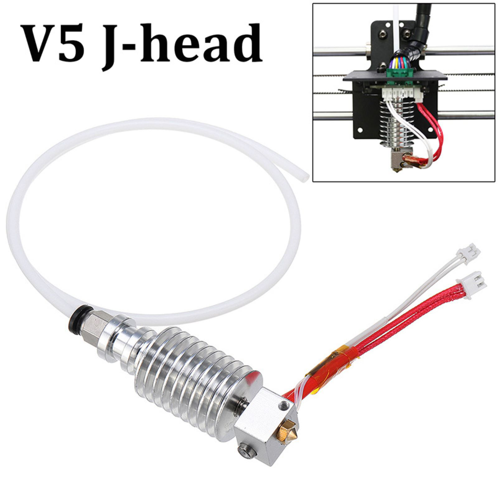 1PC V5 Jヘッドホットエンドキット 0.4mm 12V - 3D Printer Hotend Kit のレビューと価格