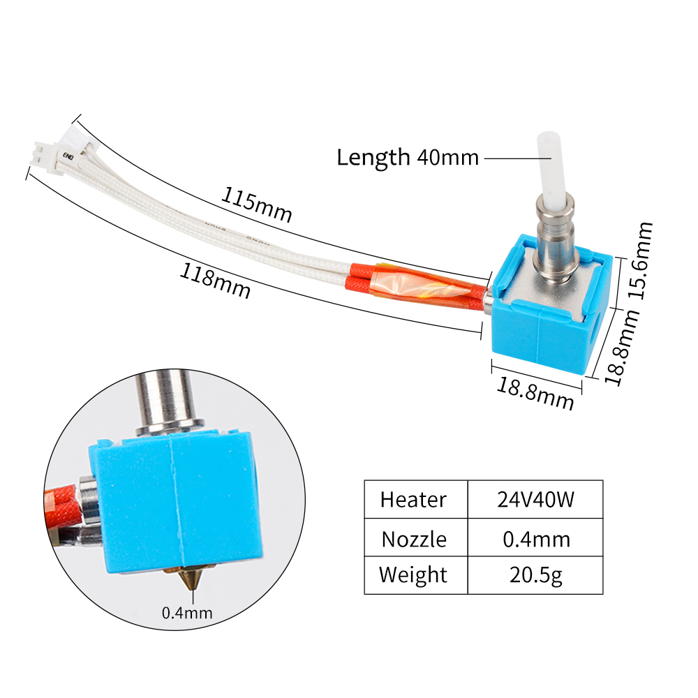 24V 40 ワット Kobra Hotend プリントヘッ - 3D Printer Hotend Kit のレビューと価格