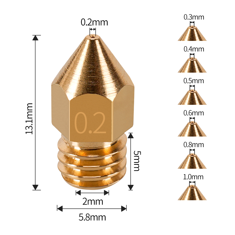 MK7 MK8 ノズル 0.4 ミリメートル 0.3 ミリメ - 3D Printer Nozzle Brass のレビューと価格