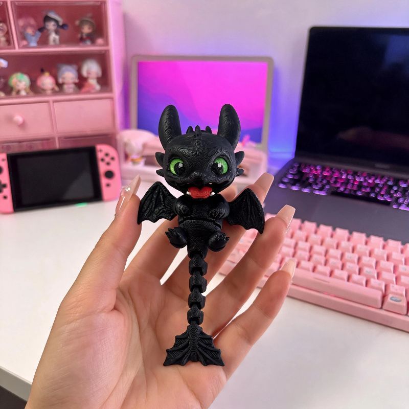 3Dプリント製の関節付きドラゴンペンダント ナイト・フューリ - 3D Printing Toys のレビューと価格