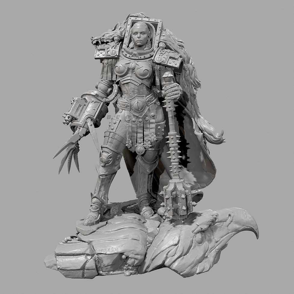 50mm 75mm 90mm 女性将軍 白色モデル ブランク - 3D Printing Apps のレビューと価格
