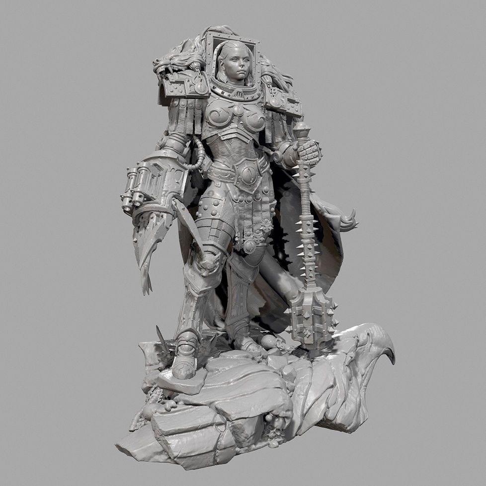 50mm 75mm 90mm 女性将軍 白色モデル ブランク - 3D Printing Apps のレビューと価格