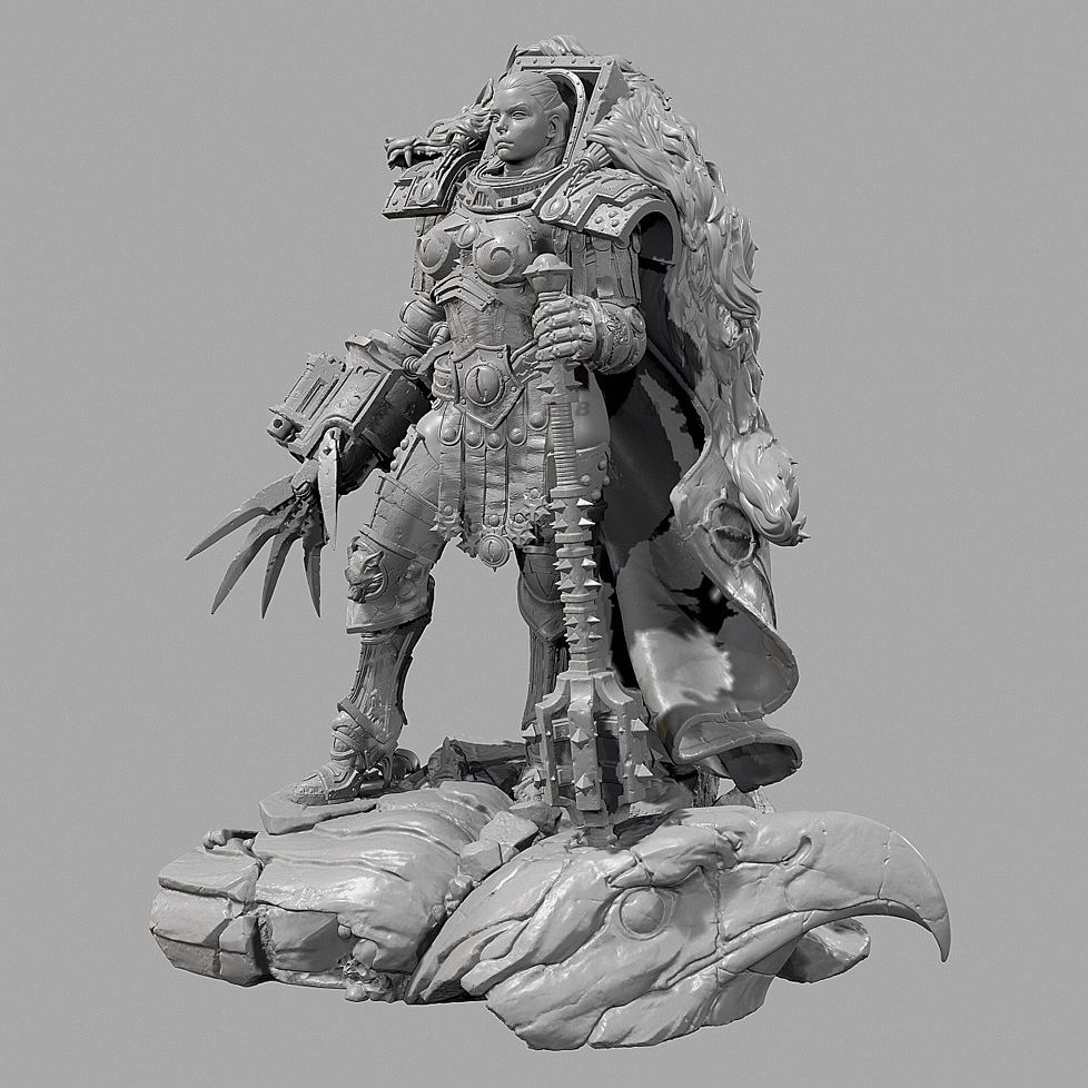 50mm 75mm 90mm 女性将軍 白色モデル ブランク - 3D Printing Apps のレビューと価格