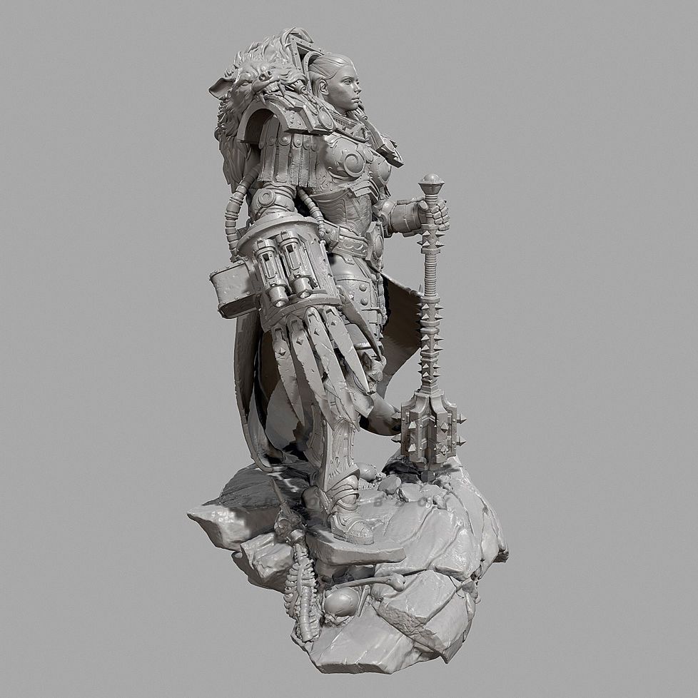 50mm 75mm 90mm 女性将軍 白色モデル ブランク - 3D Printing Apps のレビューと価格