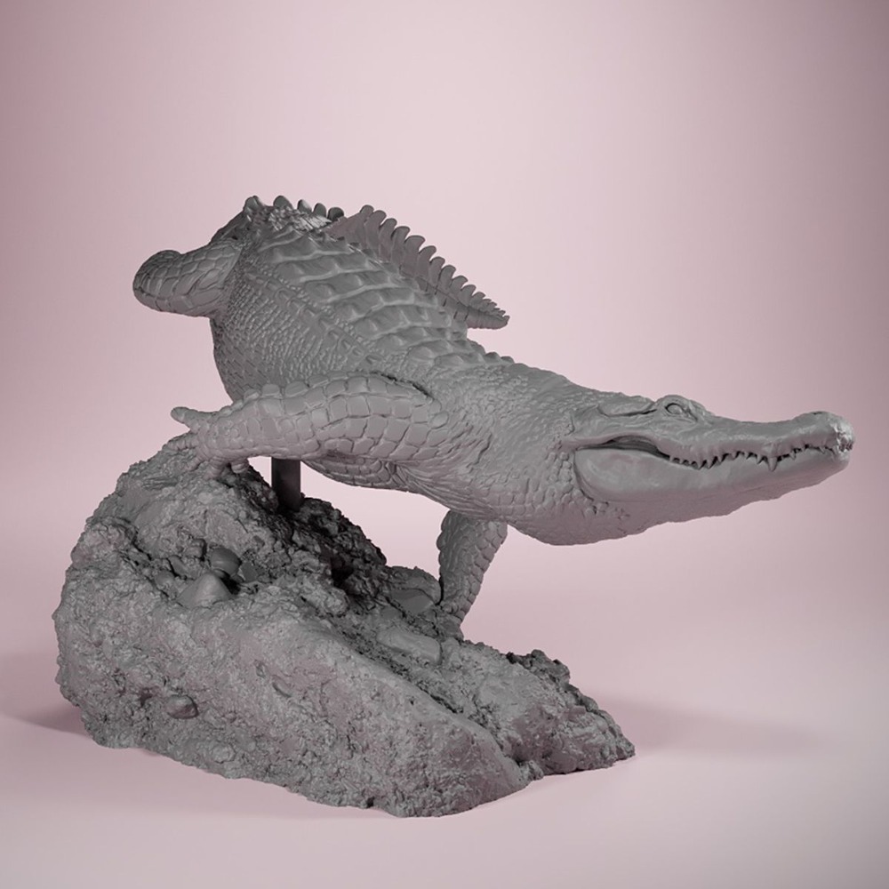 アメリカワニの泳ぎ姿勢 3D プリント装飾絵画ブランク置物ミ - 3D Printing Apps のレビューと価格
