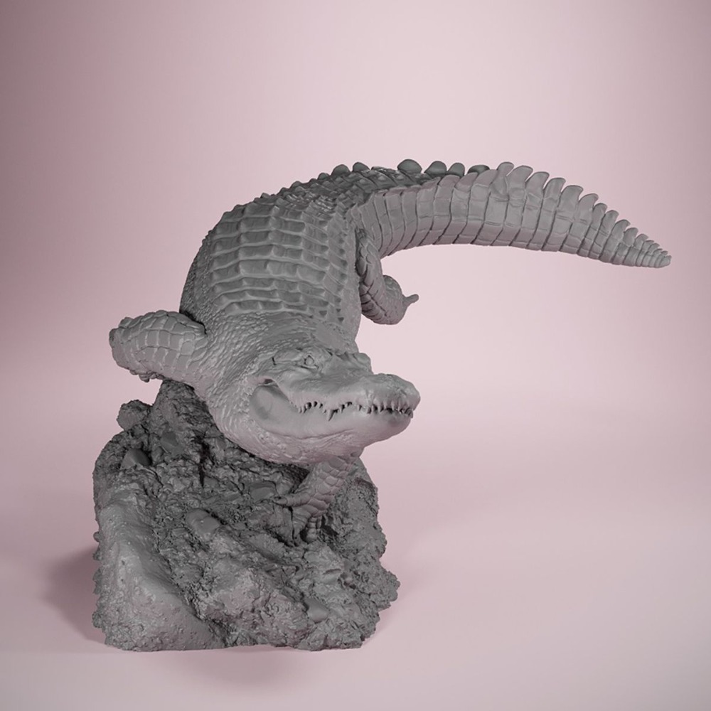 アメリカワニの泳ぎ姿勢 3D プリント装飾絵画ブランク置物ミ - 3D Printing Apps のレビューと価格