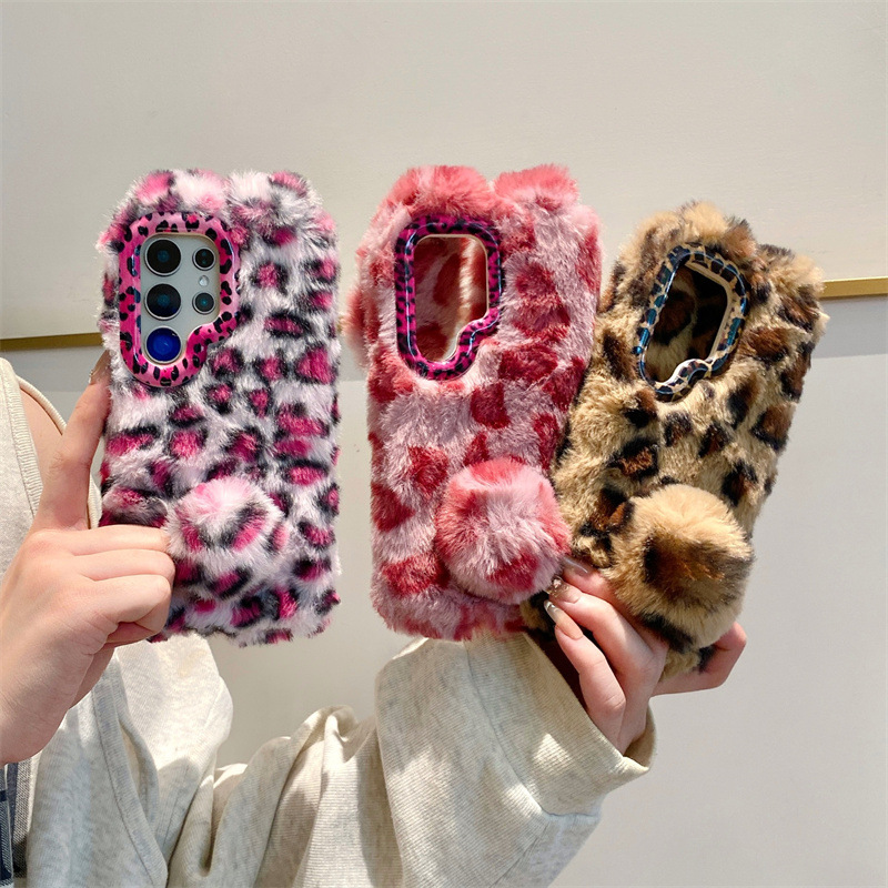 ラグジュアリー3Dレオパードプリントラビットプラッシュスマホ - 3D Printing Case のレビューと価格