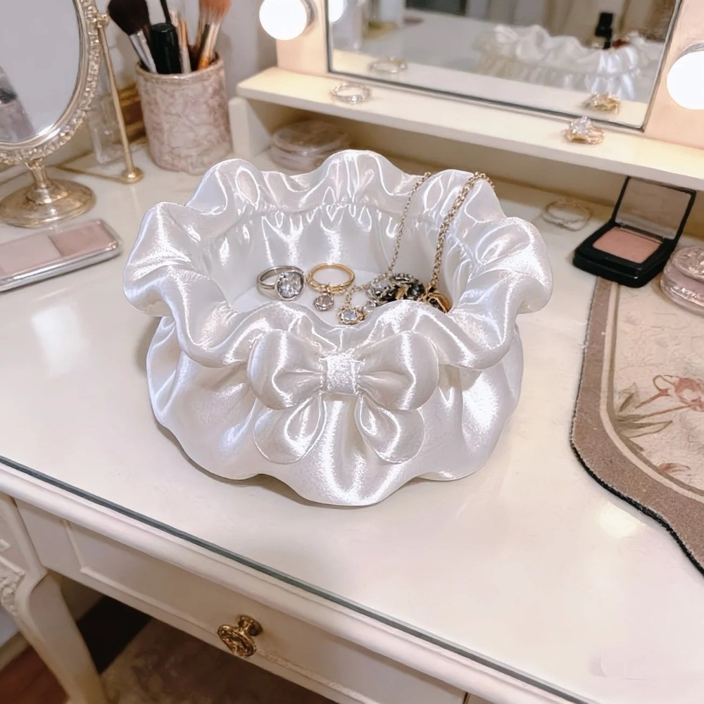 3Dプリント花びら型ボウ収納ボックス 多機能サテンフリルデス - 3D Printing Case のレビューと価格