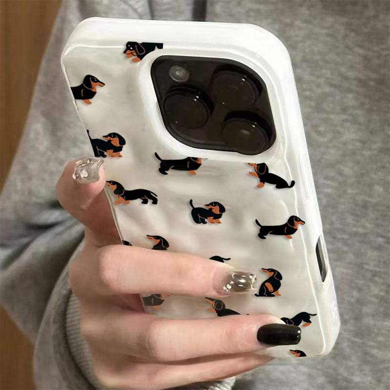 ダックスフント柄ソフトシリコン製スマホケース iPhone  - 3D Printing Case のレビューと価格