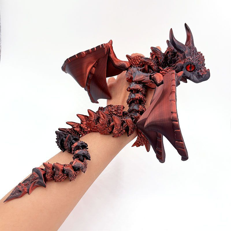 3Dプリント製の翼のある馬車ドラゴンの置物、ランダムな目付き - 3D Printing Apps のレビューと価格
