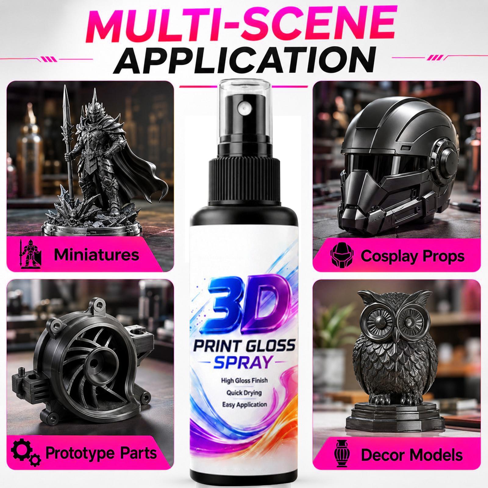 3Dプリント用光沢スプレー 50/100ml。PLA、ABS - 3D Printing Apps のレビューと価格