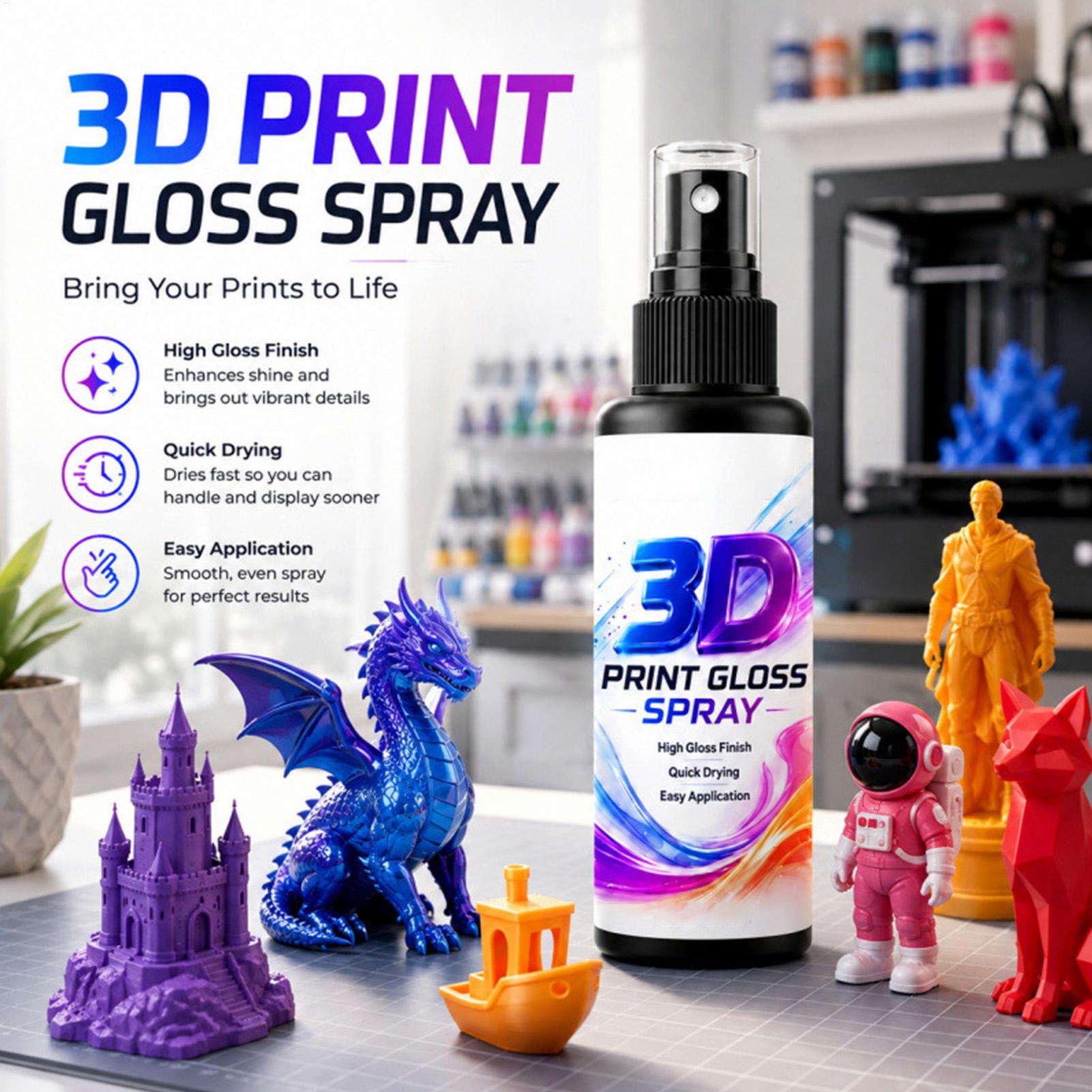 3Dプリント用光沢スプレー 50/100ml。PLA、ABS - 3D Printing Apps のレビューと価格