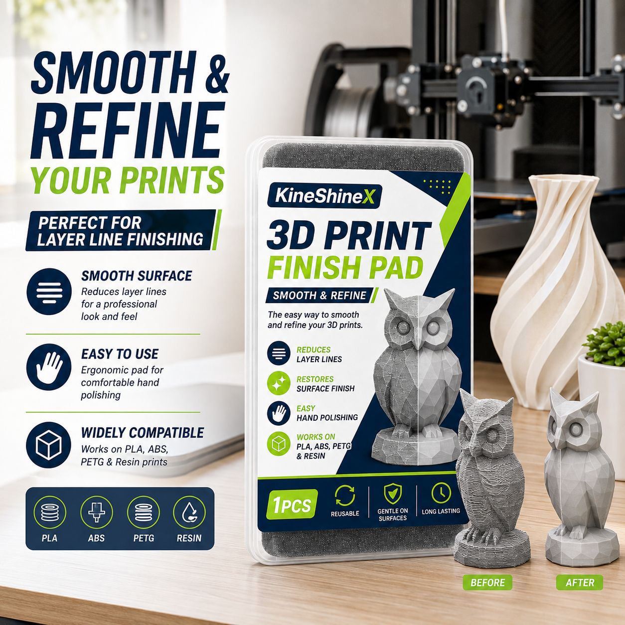 3Dプリント仕上げパッド、PLA・ABS・PETG樹脂モデル - 3D Printing Apps のレビューと価格
