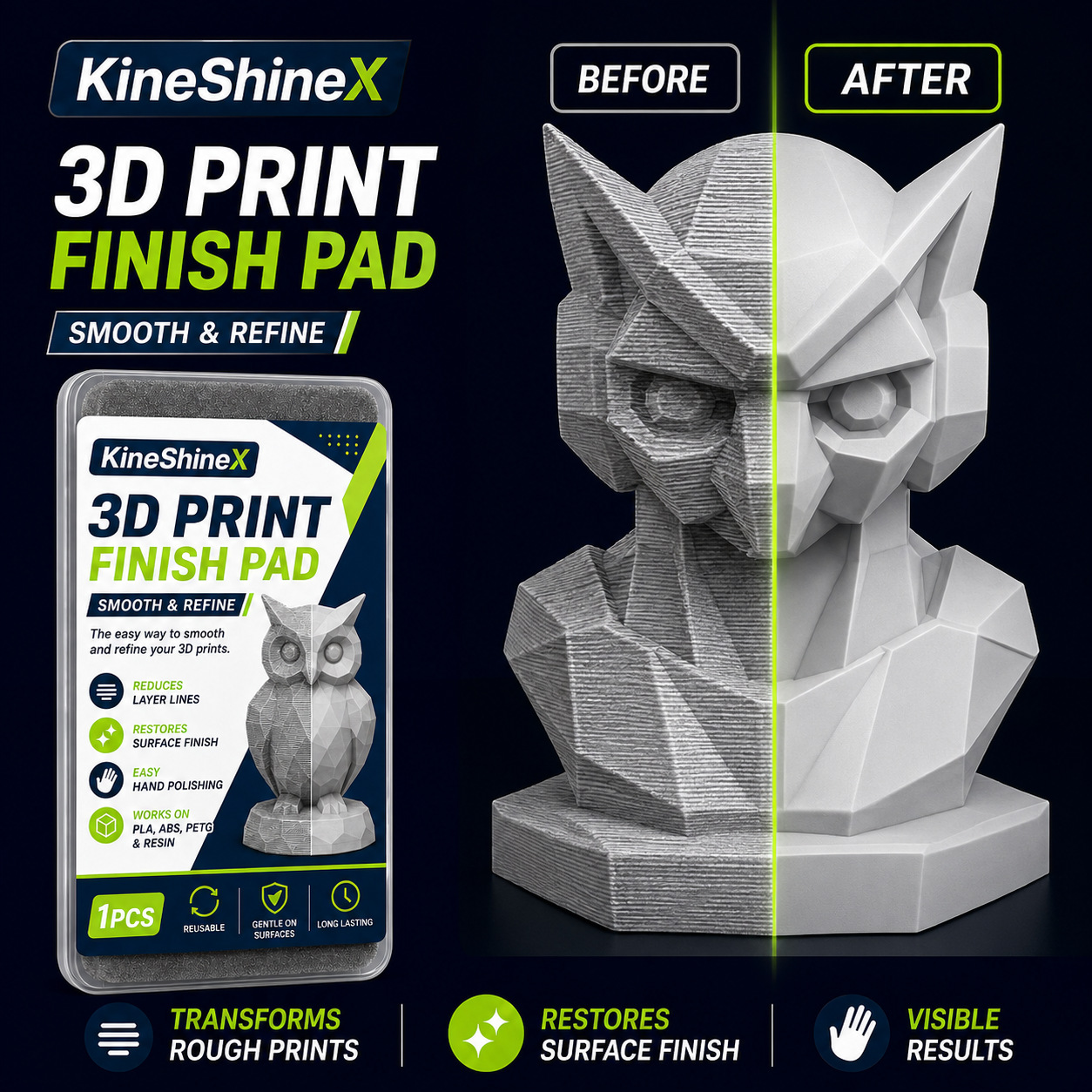 3Dプリント仕上げパッド、PLA・ABS・PETG樹脂モデル - 3D Printing Apps のレビューと価格