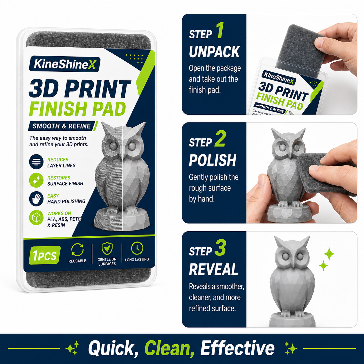 3Dプリント仕上げパッド、PLA・ABS・PETG樹脂モデル - 3D Printing Apps のレビューと価格