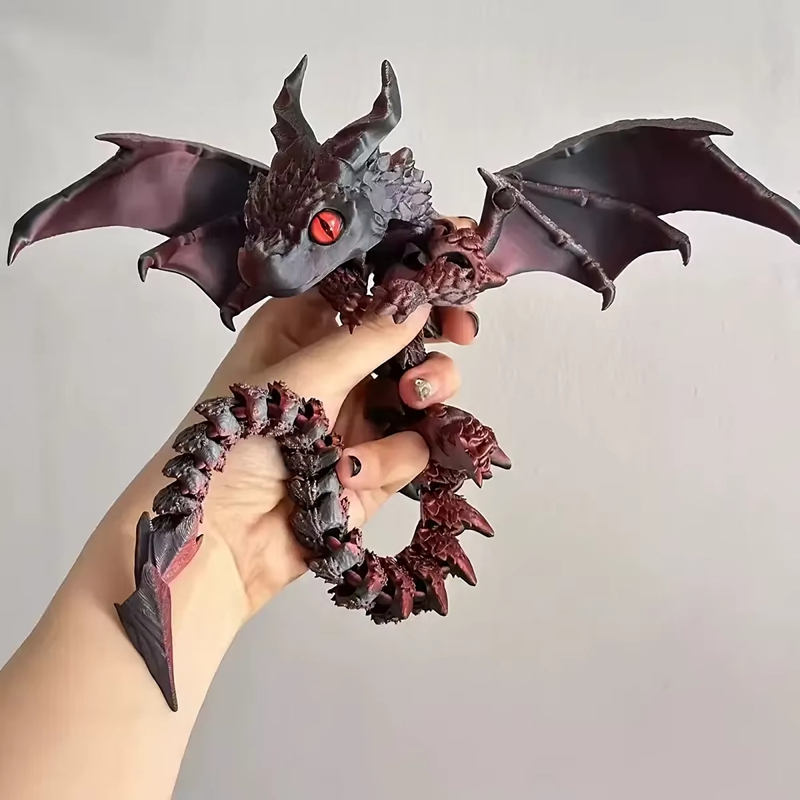 3Dプリント翼付きキャリッジドラゴンフィギュア、ランダムな目 - 3D Printing Apps のレビューと価格