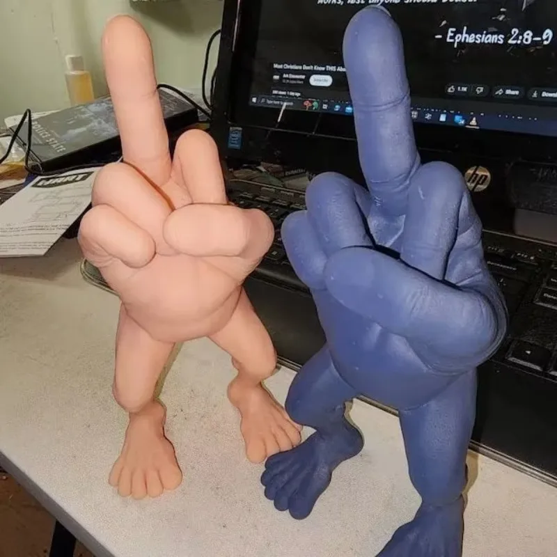 中指デスクトップ装飾 3D プリント中指フィギュア脚付き面白 - 3D Printing Apps のレビューと価格