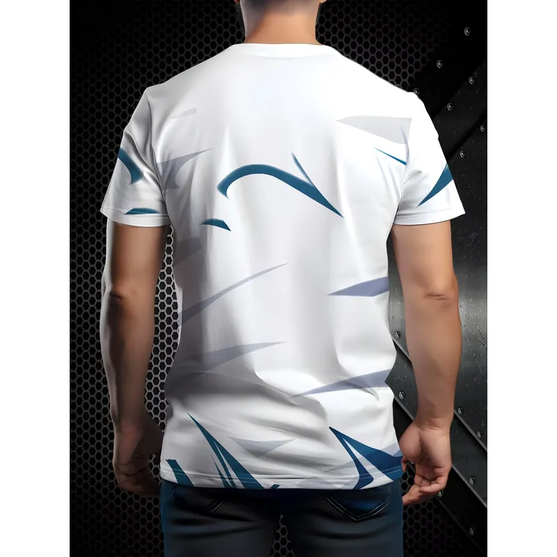 メンズ イーグル アブストラクト ライン プリント Tシャツ - 3D Printing Eagle のレビューと価格